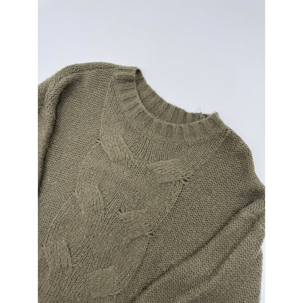 Aerie Green Knitted Wool Blend Pullover Sweater Oversized